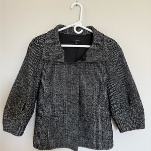 Ann Taylor Black and White Pea Coat